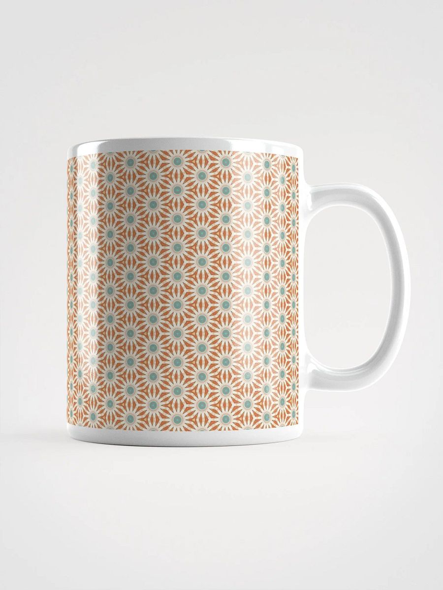 Orange Turquoise & Cream Floral Ceramic Mug product image (2)