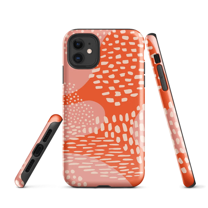 Abstract Orange and Pink Tough iPhone® Case product image (1)