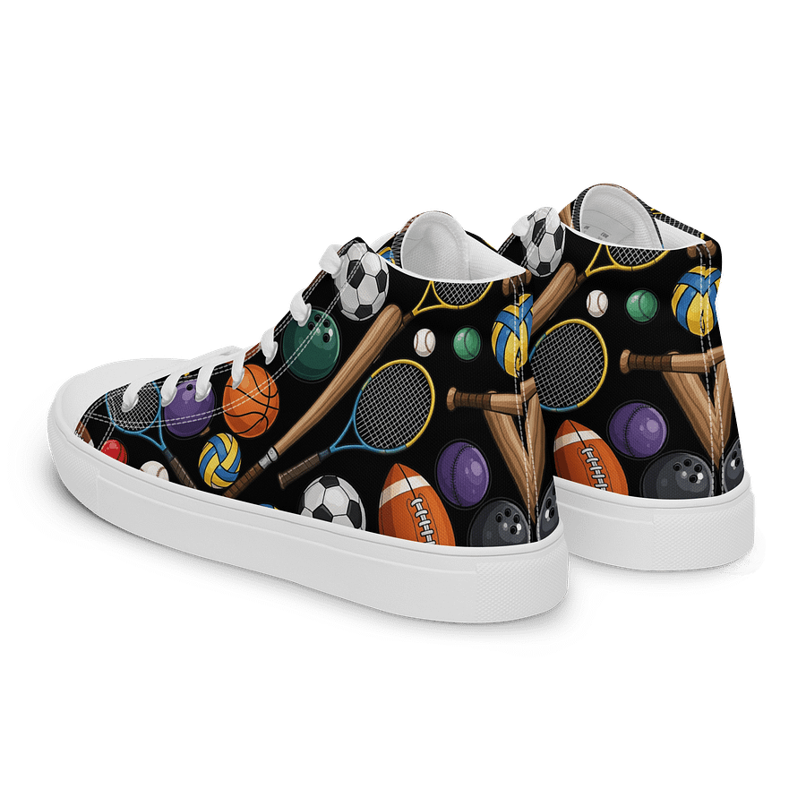 Sports Equipment Pattern High Top Shoes product image (5)