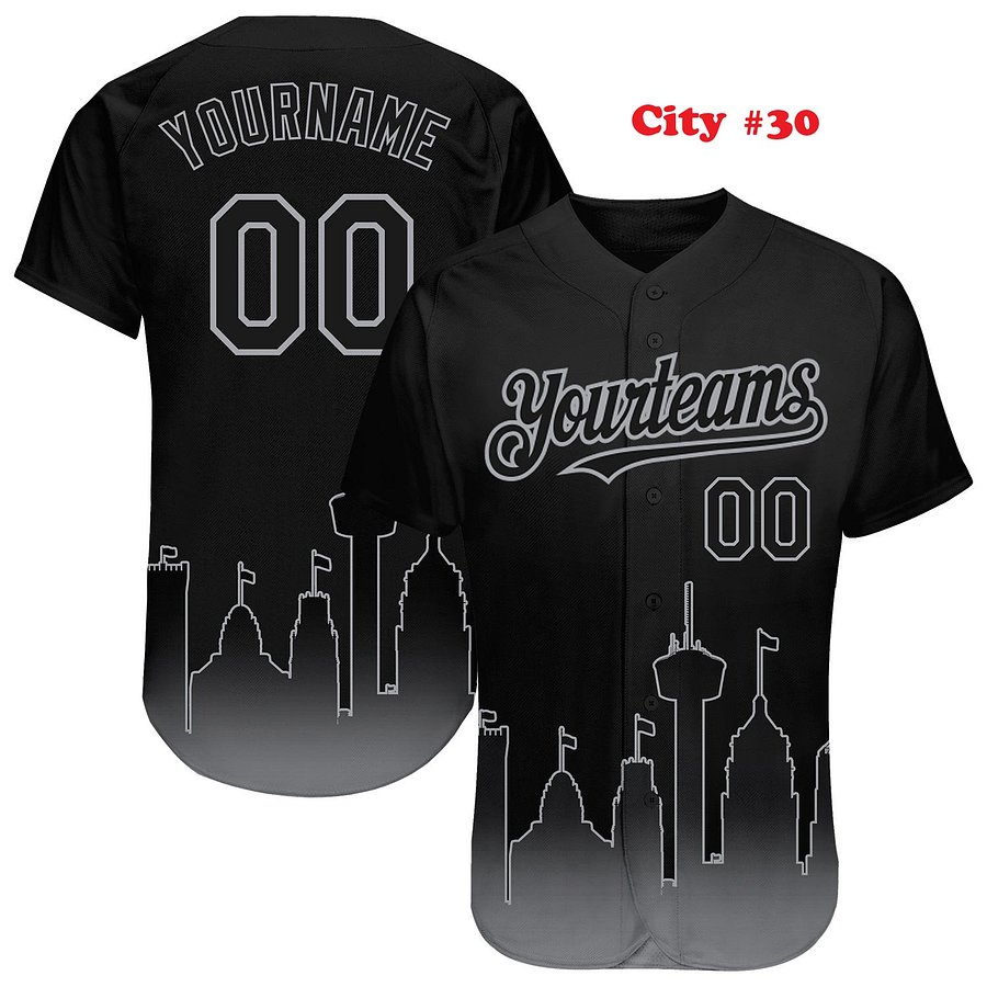 Authentic Gradient Fashion Baseball Jersey Up Down Colors City Collection, Personalized Sport Jersey, Two Tones product image (9)