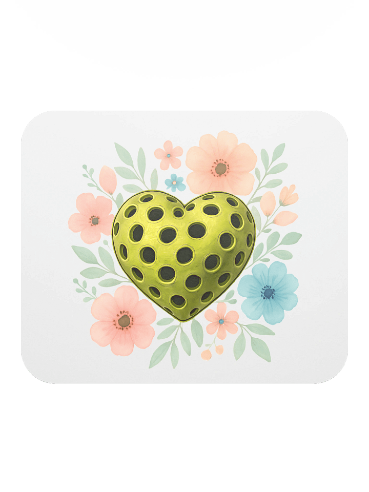 Pickleball Heart Flowers Golden Garden Mouse Pad product image (1)