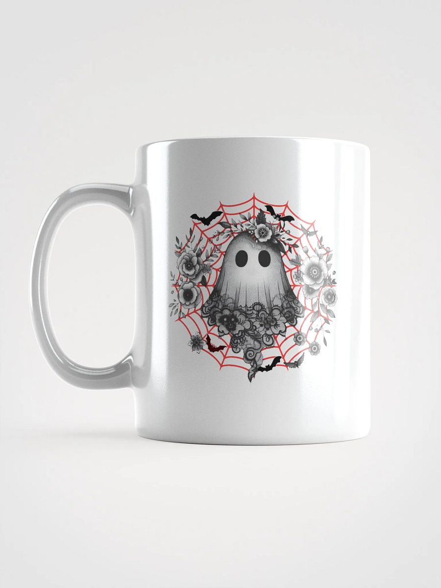 Lacey Ghost Gothic White Glossy Mug product image (1)