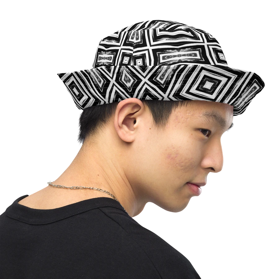 Abstract Monochrome Repeating Pattern Unisex Bucket Hat product image (10)