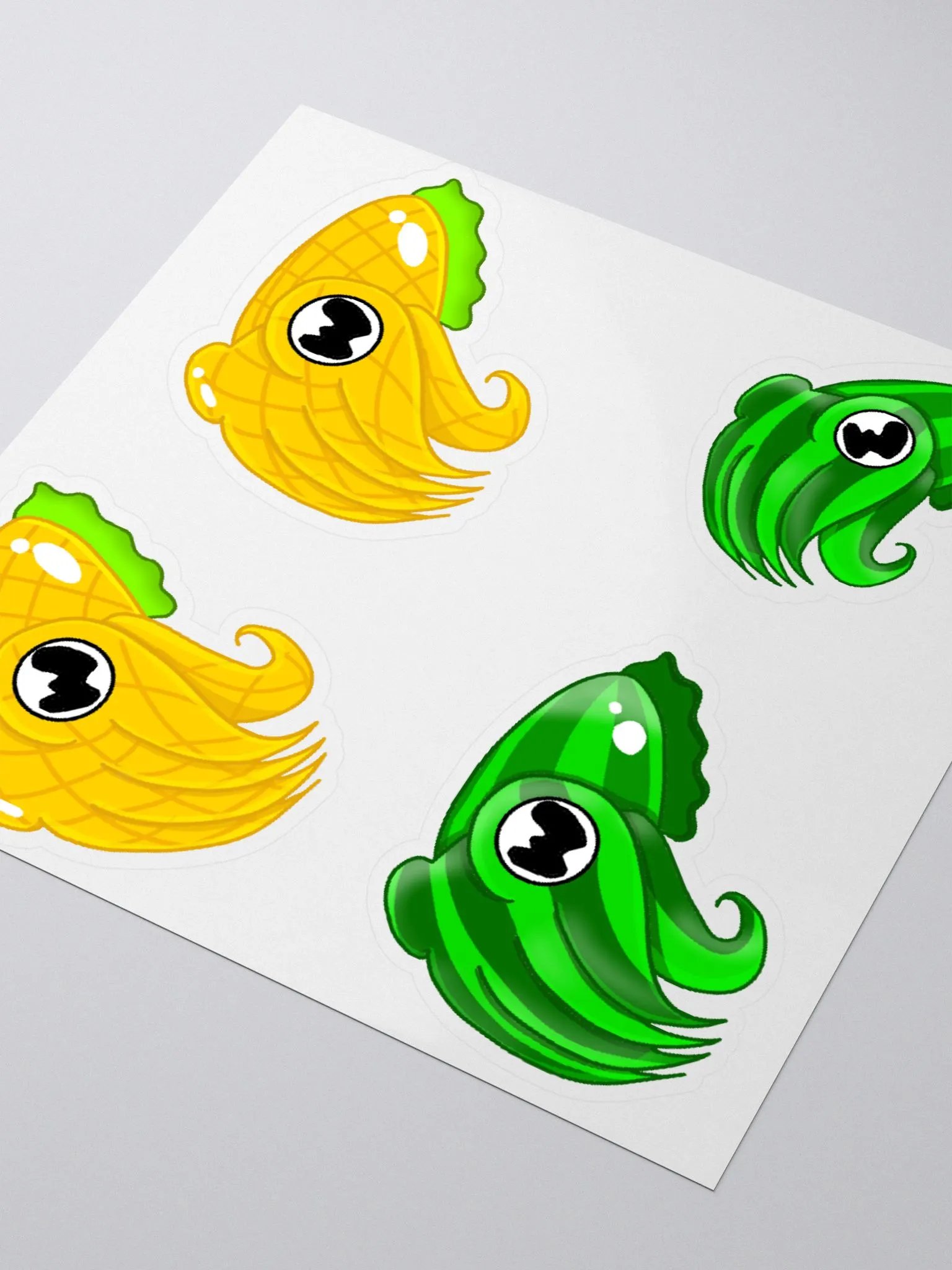 Watermelon & Pineapple Cuttlefish Stickers product image (3)