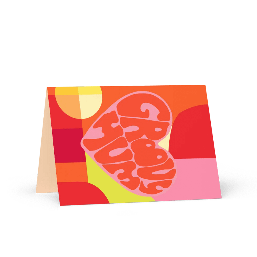 Groovy Mum pink retro portrait greetings card product image (4)