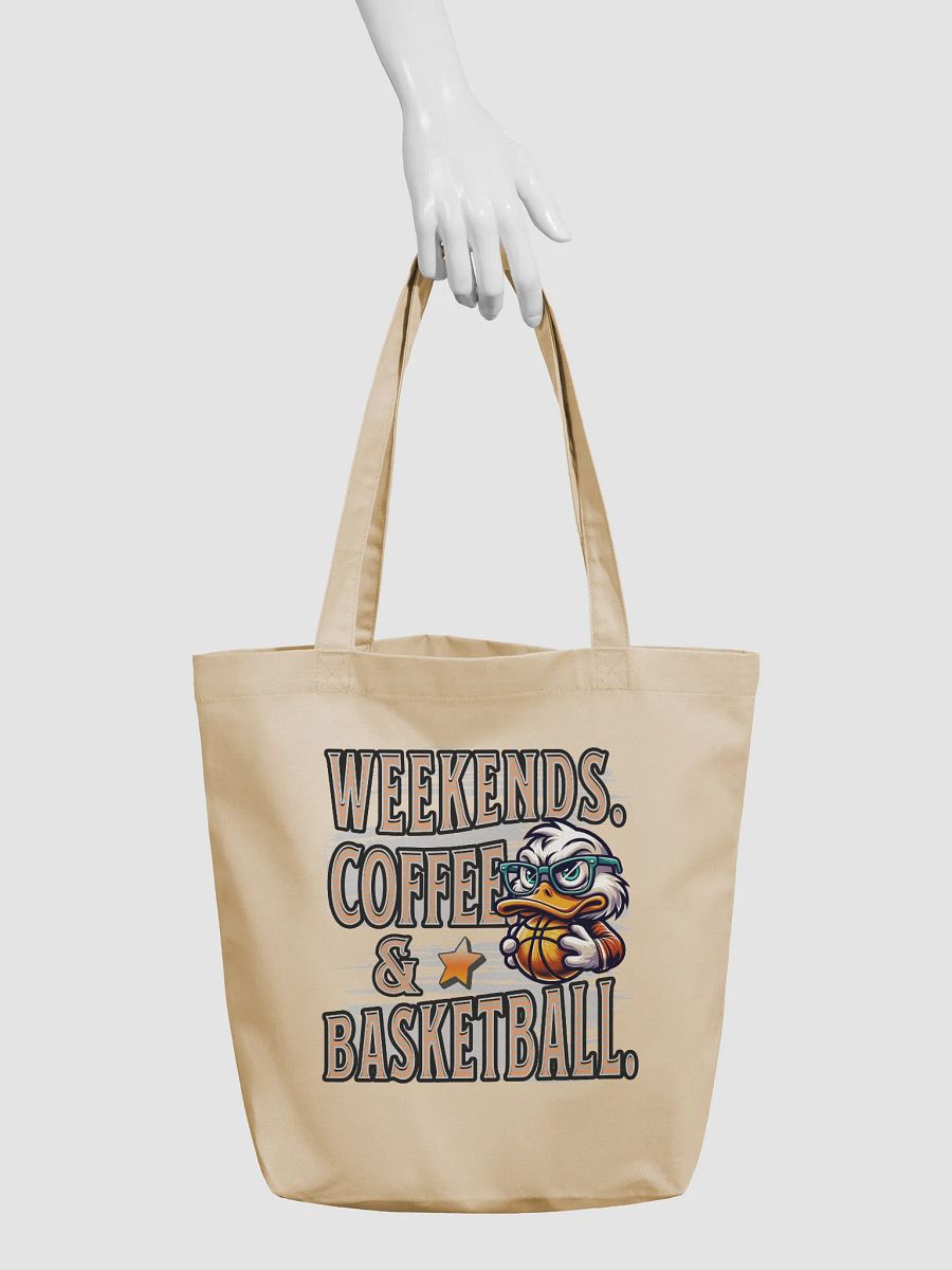 Weekends Coffee And Basketball Duck Vibes Eco-Friendly Tote Bag product image (3)
