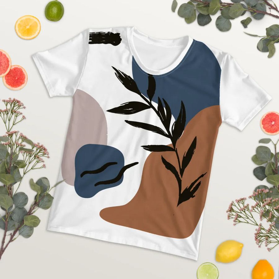 Hand-Drawn Flat Design Flower Outline Unisex T-Shirt DT004 product image (7)