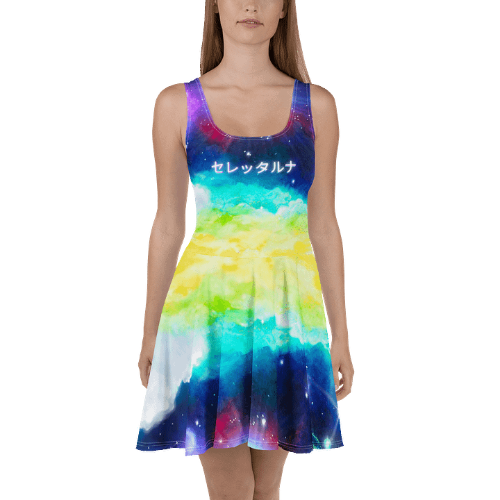 CERETTAART Rainbow Cloud Flare Skater Dress product image (2)