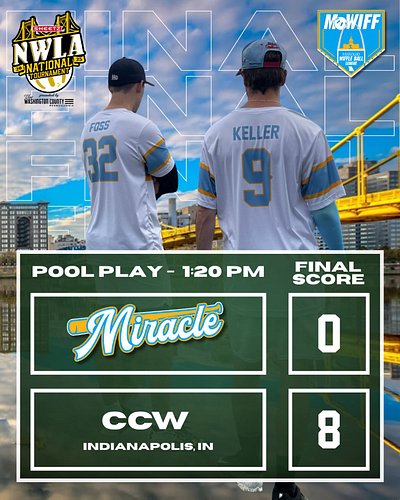 🚨 Final 🚨

Game 3 of @nwlatournament pool play. 

Miracle drop game 3 to move to 1-2 to end pool play. 
Double elimination ga...