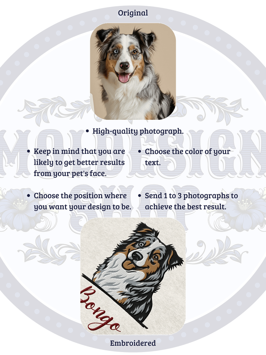 YOUR AUSTRALIAN SHEPHERD / HOODIE WITH PERSONALIZED NAME / EMBROIDERED product image (5)