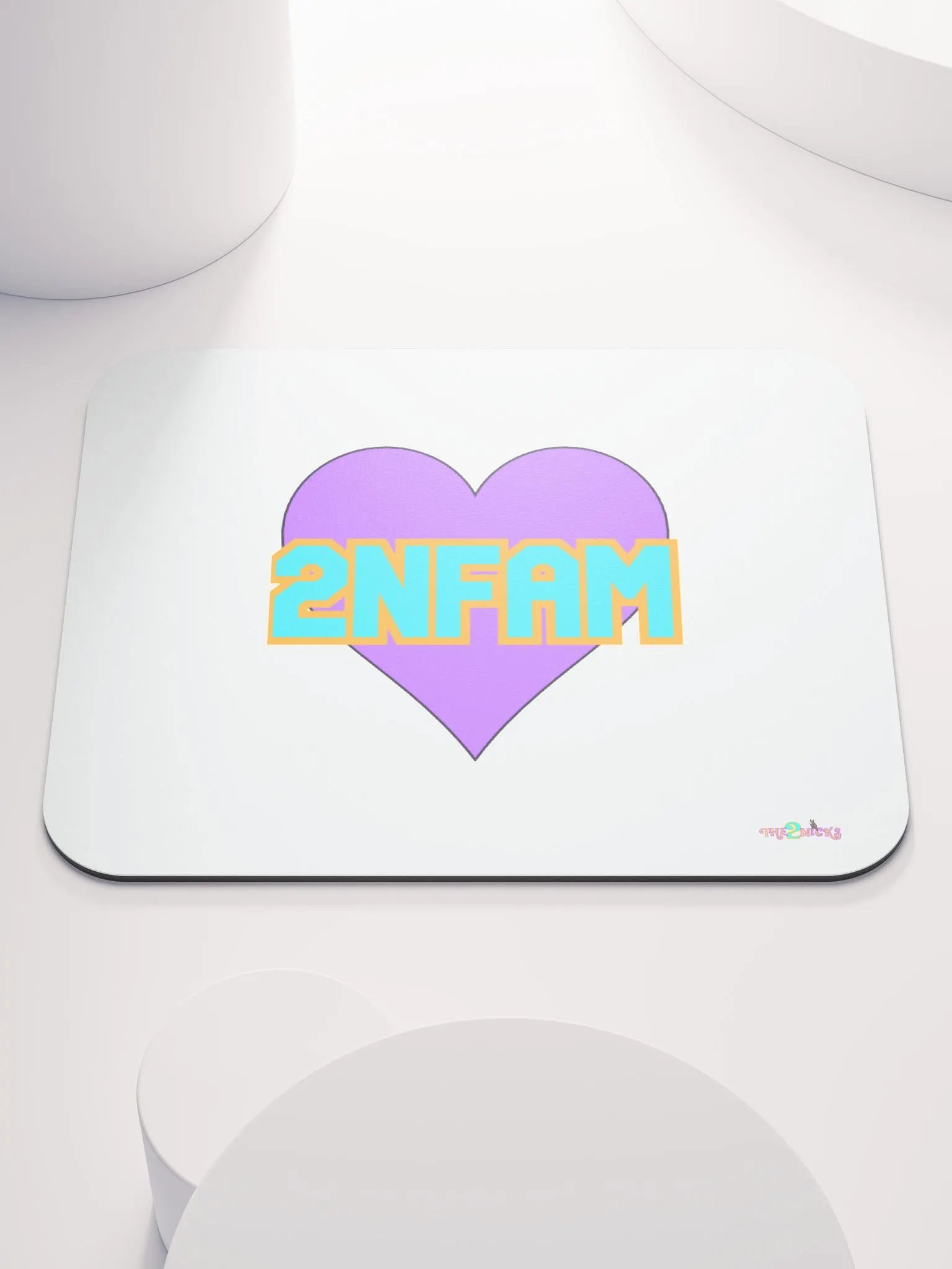 2NFAM Heart Classic Mouse Pad (White) product image (2)