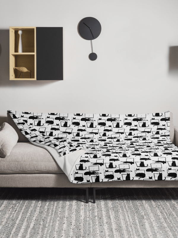Cats on Laptops Pattern Throw Blanket product image (15)