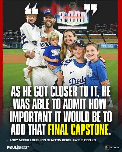 Kershaw’s 3,000 Ks just hit different 👏🔥