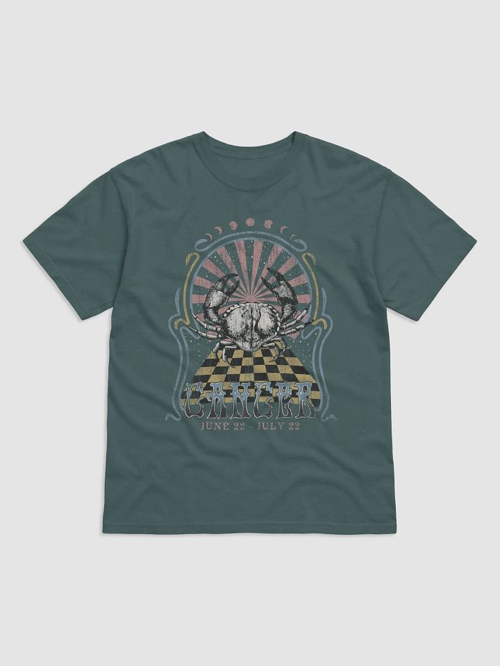 Cancer Zodiac Sign Tee | Art Nouveau-Style Grunge Streetwear T-Shirt for June 21 and July 22 Birth Months product image (12)