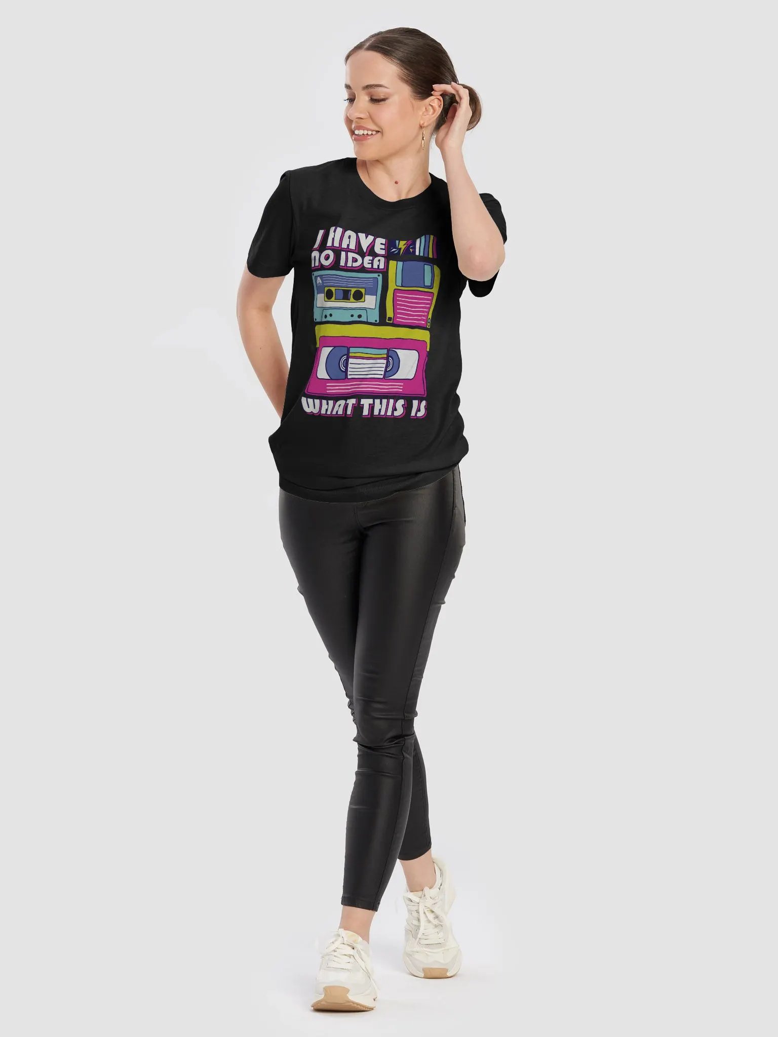 I Have No Idea What This Is 80s, 90s, Cassette, Videotape, Floppy Disk Retro Theme T-Shirt product image (65)