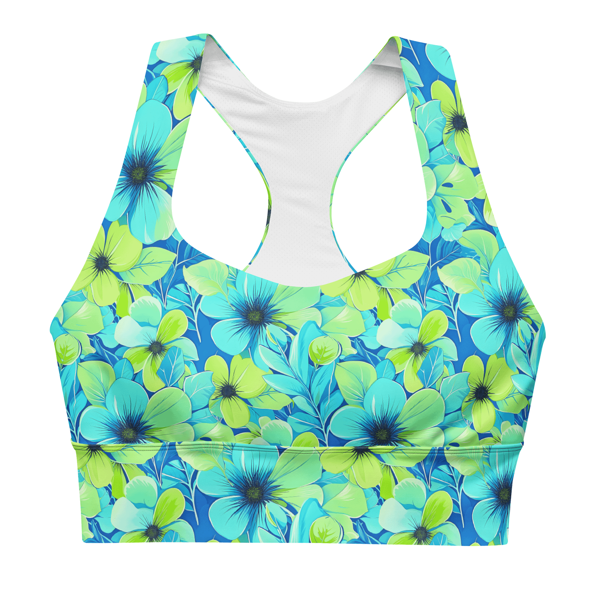 Longline Floral Sports Bra – Stylish Workout Crop Top for Yoga, Gym & Everyday Wear product image (1)