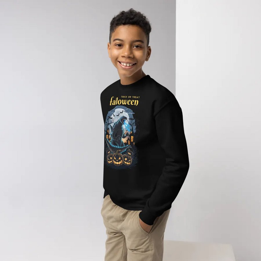 Spooky Dino Delight Kids' Halloween Hoodie product image (5)