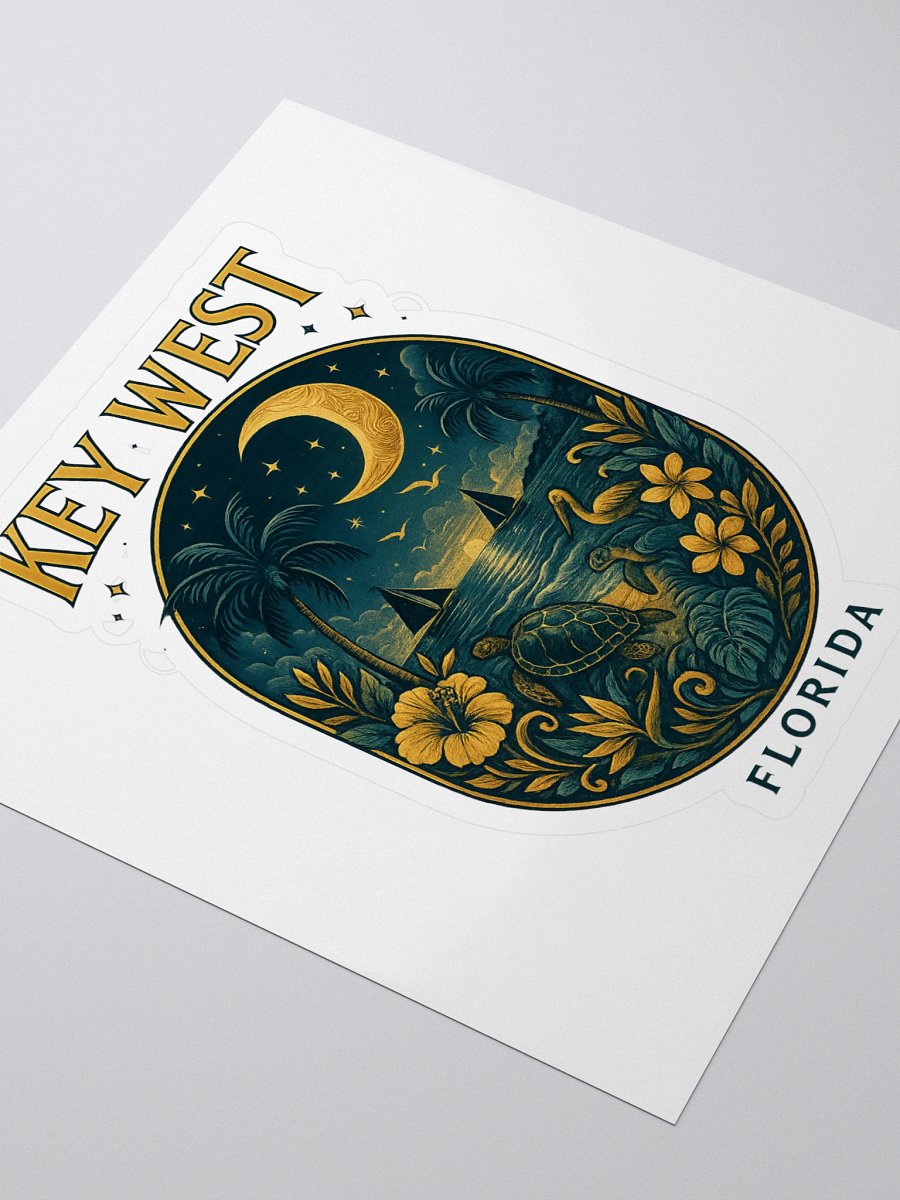Kiss-Cut Key West Tropical Sticker with Moonlight Scene product image (3)