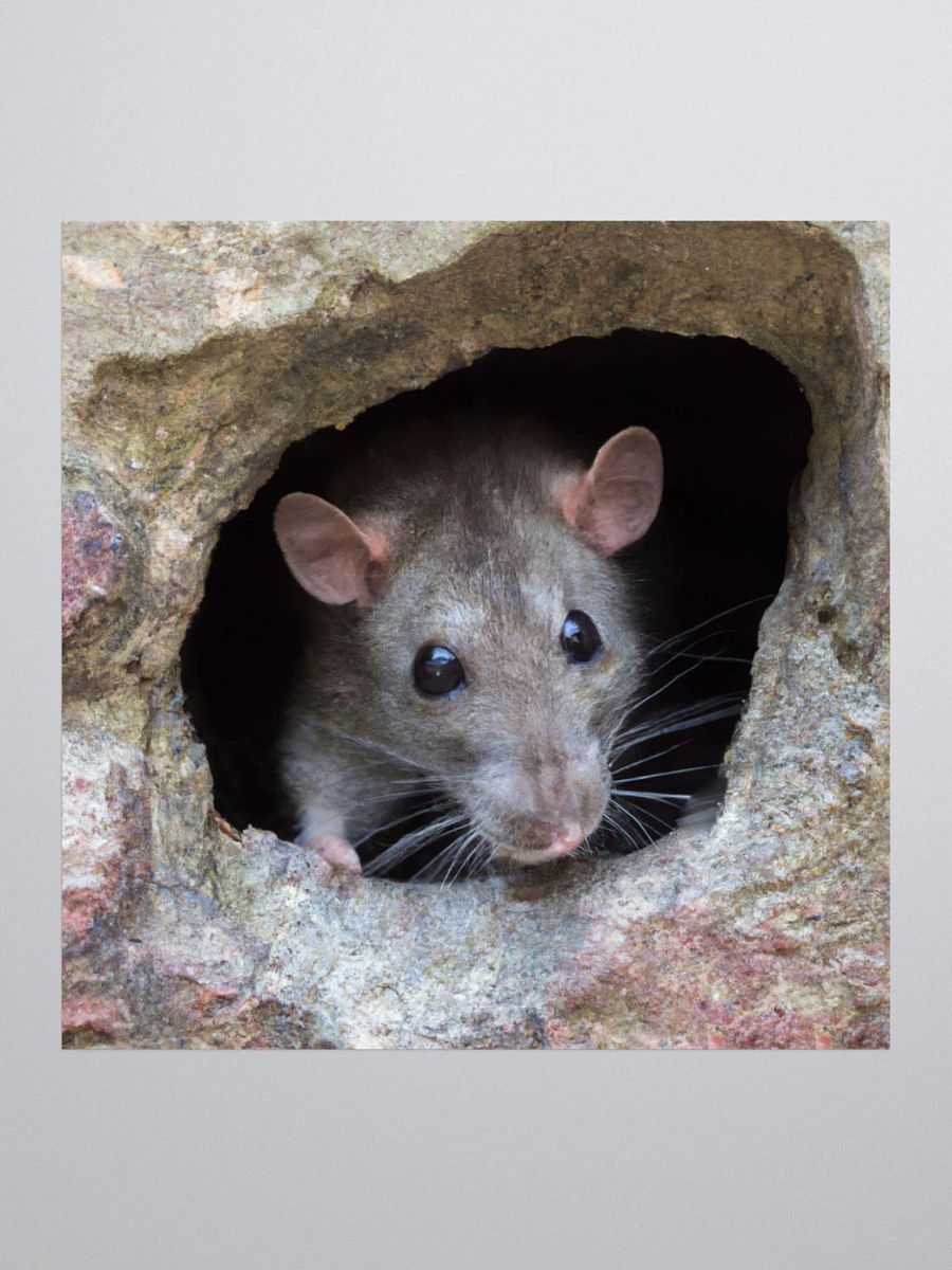 brown rat in hole sticker product image (1)