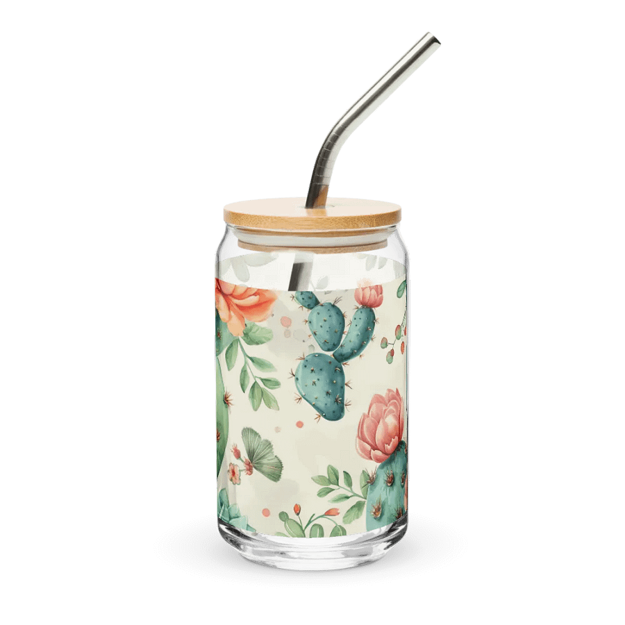 Succulent Serenity Glass Can Sipper product image (3)
