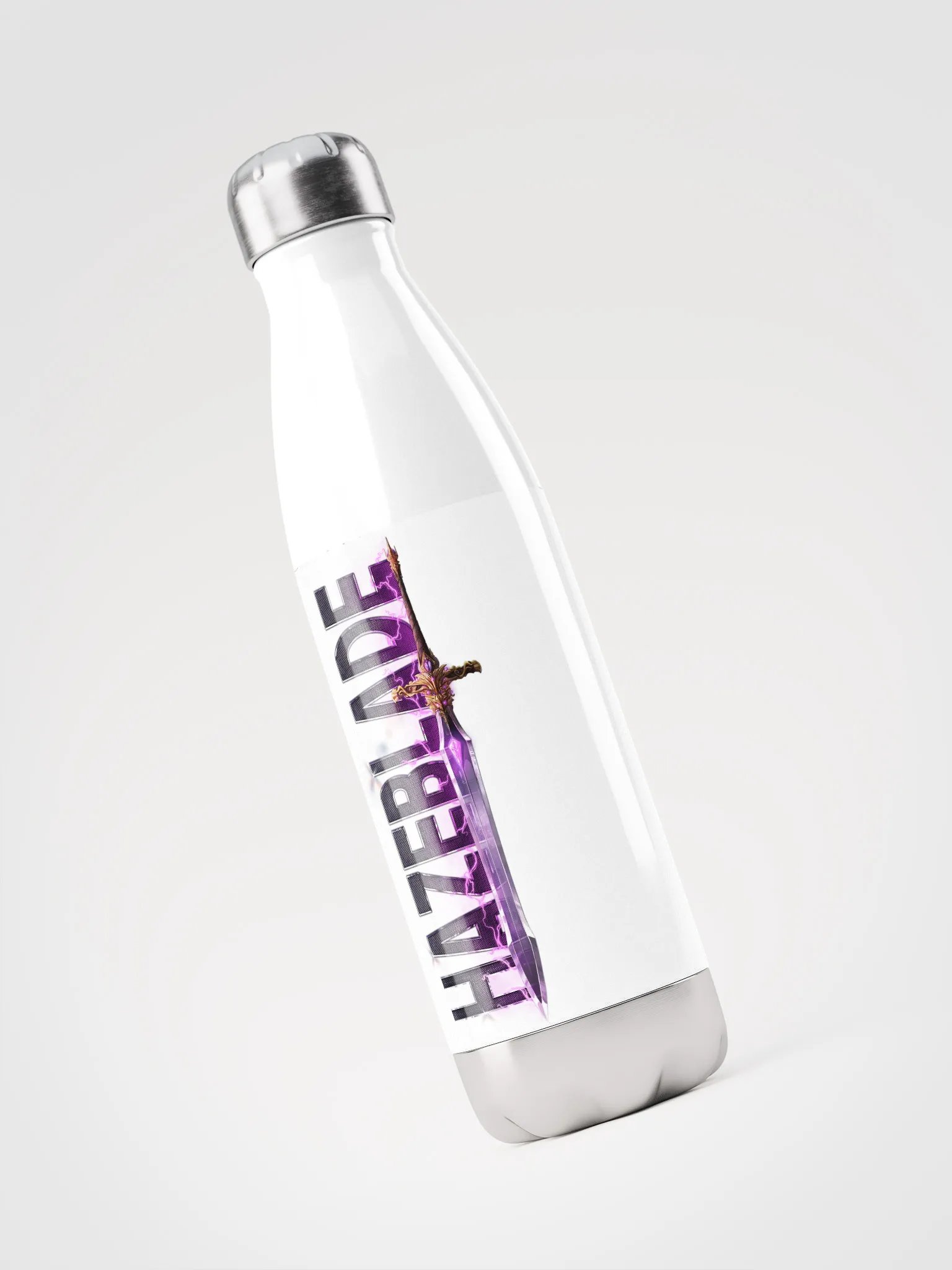 Hazeblade Lightning Sword Stainless Steel Water Bottle [White] product image (3)