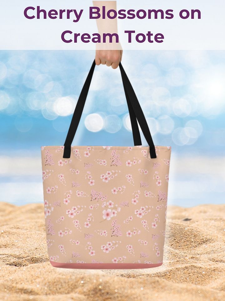 Cherry Blossoms on Cream Tote Bag product image (1)