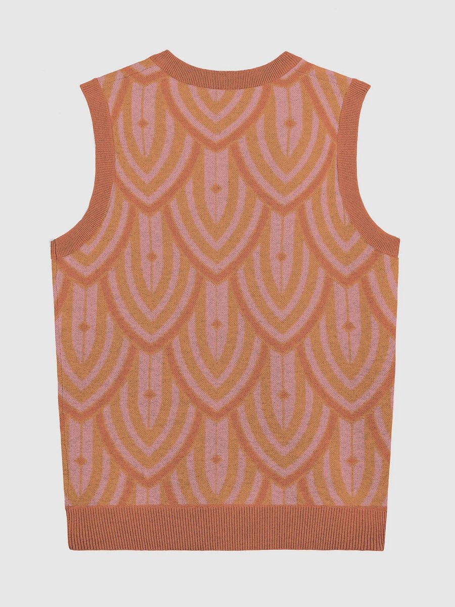 Art Deco Rust Orange Knitted Vest product image (2)