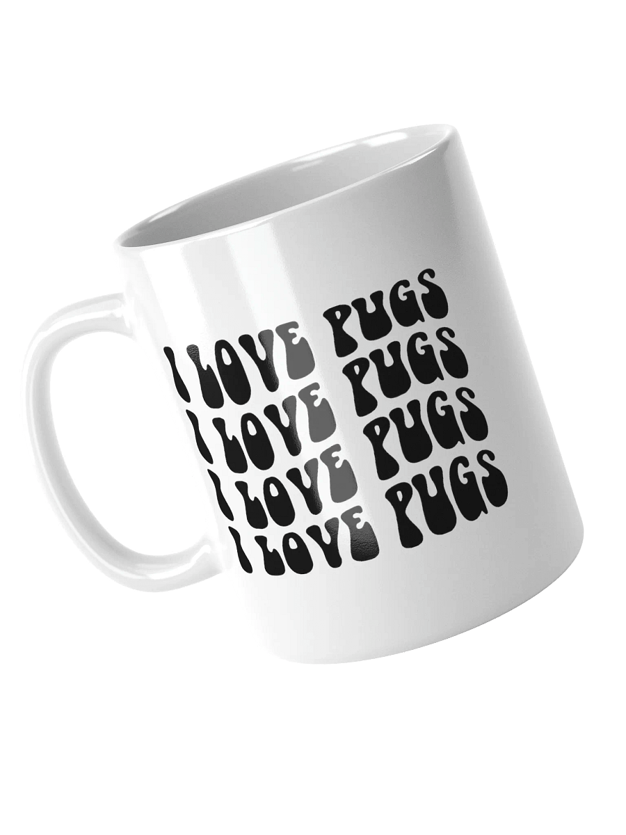 I Love Pugs Retro Chic Small Ceramic Mug For Pug Lovers product image (4)