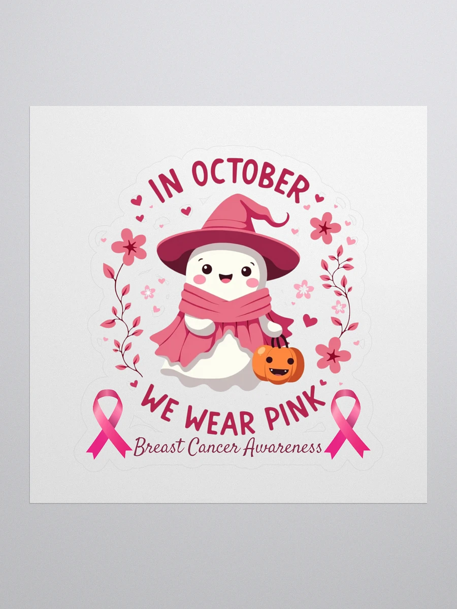 Pink Ghost Breast Cancer Awareness Stickers product image (1)