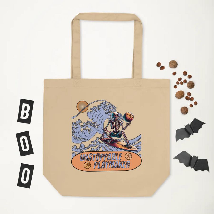 Unstoppable Playmaker Skeleton Basketball Tote Bag product image (6)