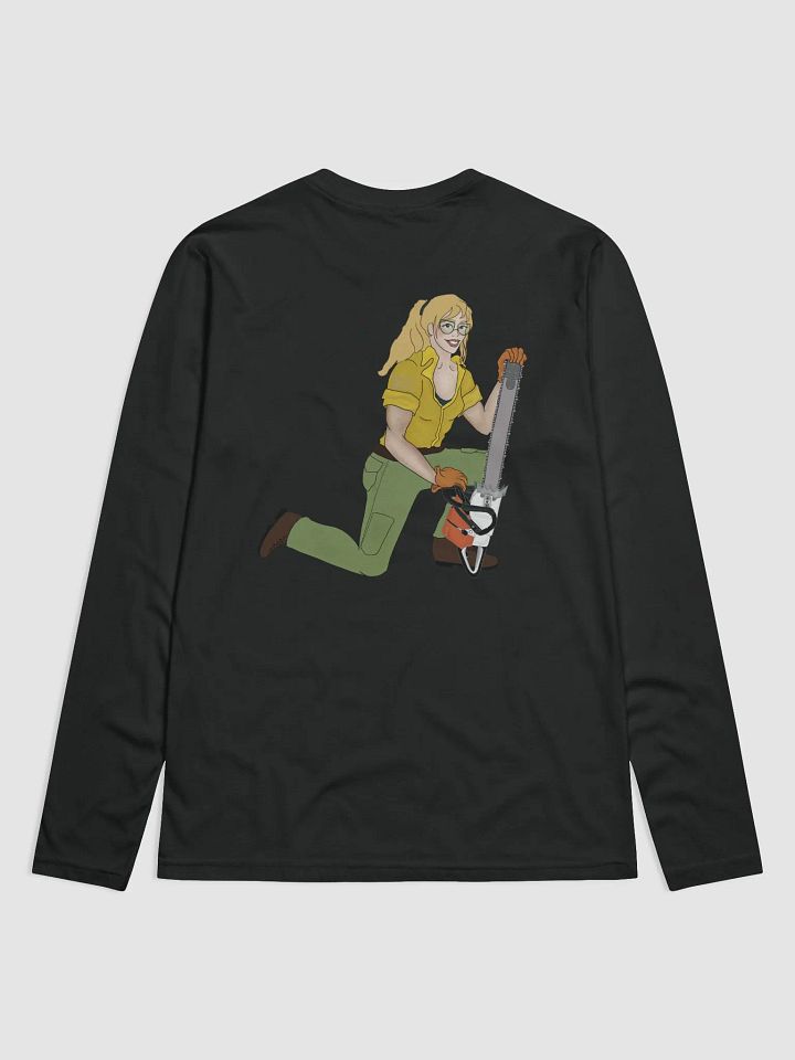 Blonde Chainsaw Pinup Unisex Fitted Long Sleeve Crew Neck Shirt product image (1)