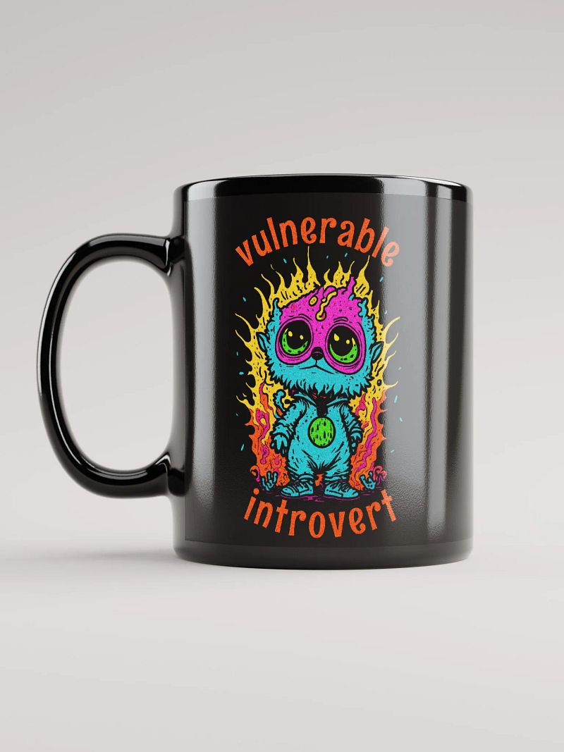 Quirky Misfits Graphic | Black Coffee Mug | Vulnerable Introvert
