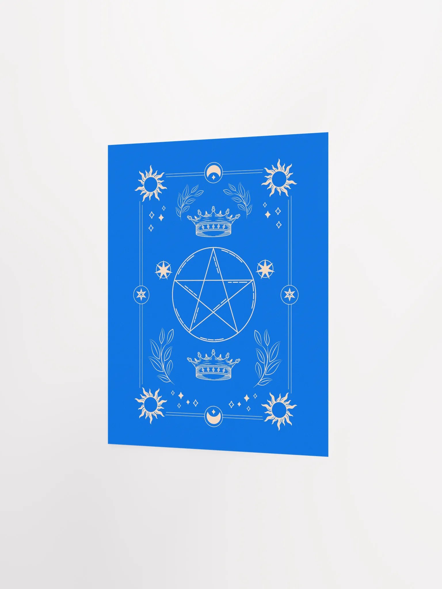 Crown and Pentagram Blue Tarot Card Poster product image (2)