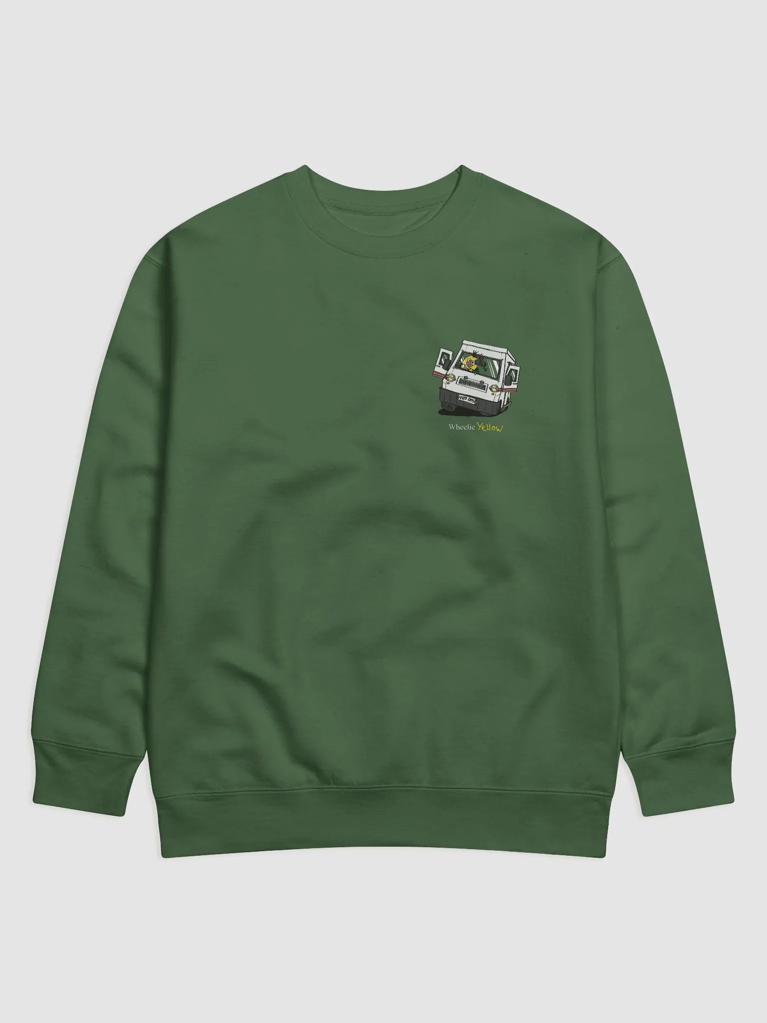 Wheelie Yellow driving sweatshirt small print! product image (1)