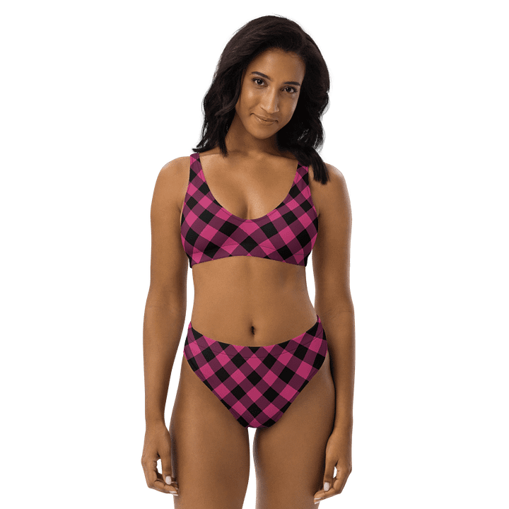 Bright Pink Buffalo Check Plaid Bikini product image (1)