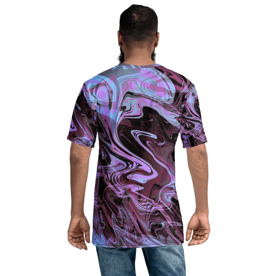 Pink, Black and Blue Swarm Pattern Urban Design T-Shirt product image (7)