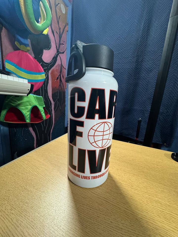 Care 4 Lives Stainless Steel Water Bottle with a Straw product image (1)