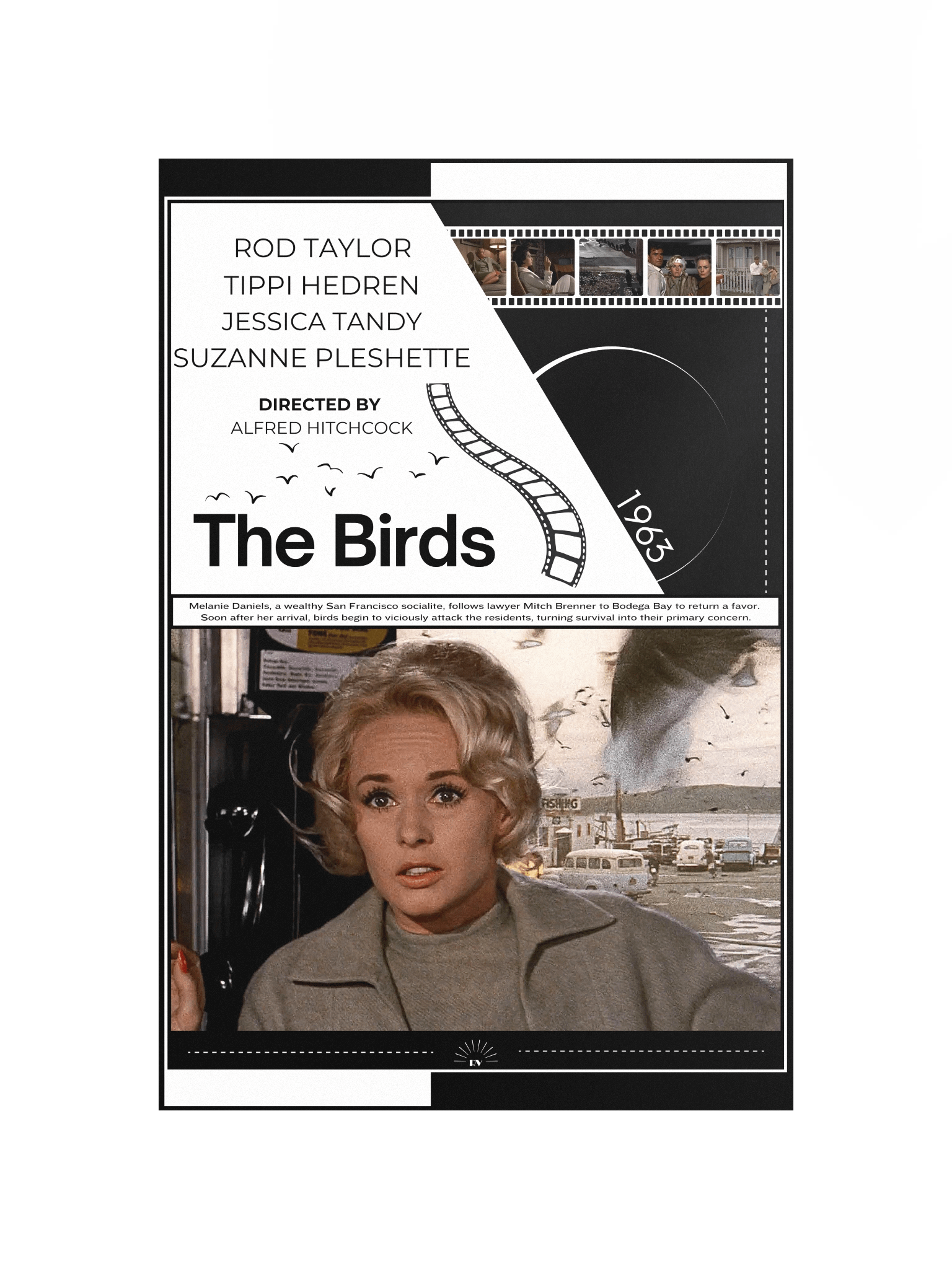 The Birds with Tippi Hedren and Rod Taylor 1963 | Movie Poster | 12x18 Wall Art product image (4)