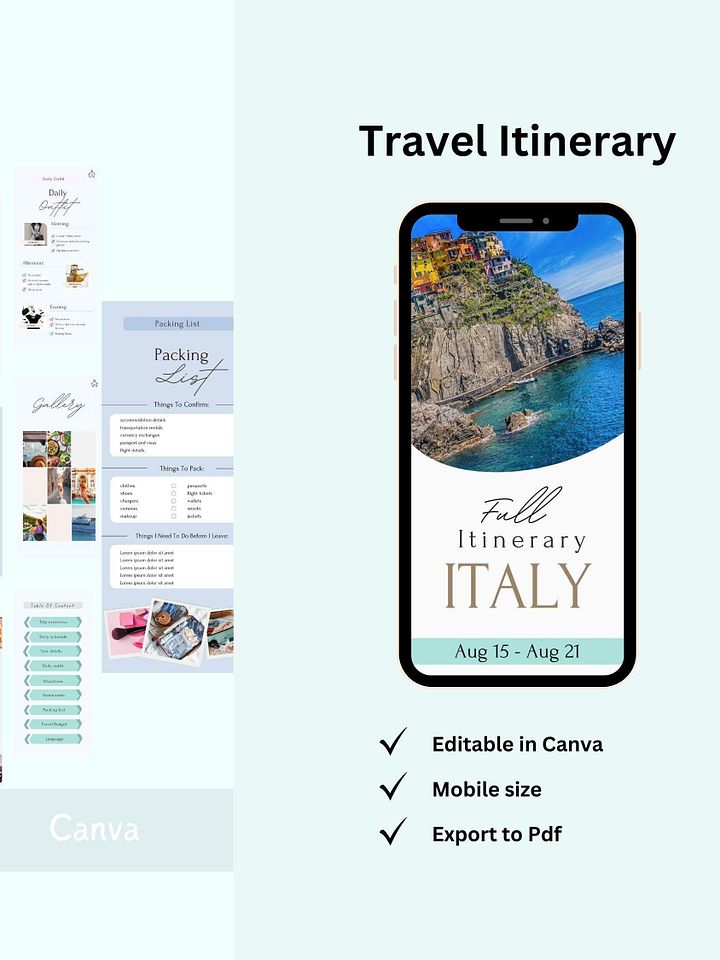 Itinéraire de Voyage Canva product image (1)