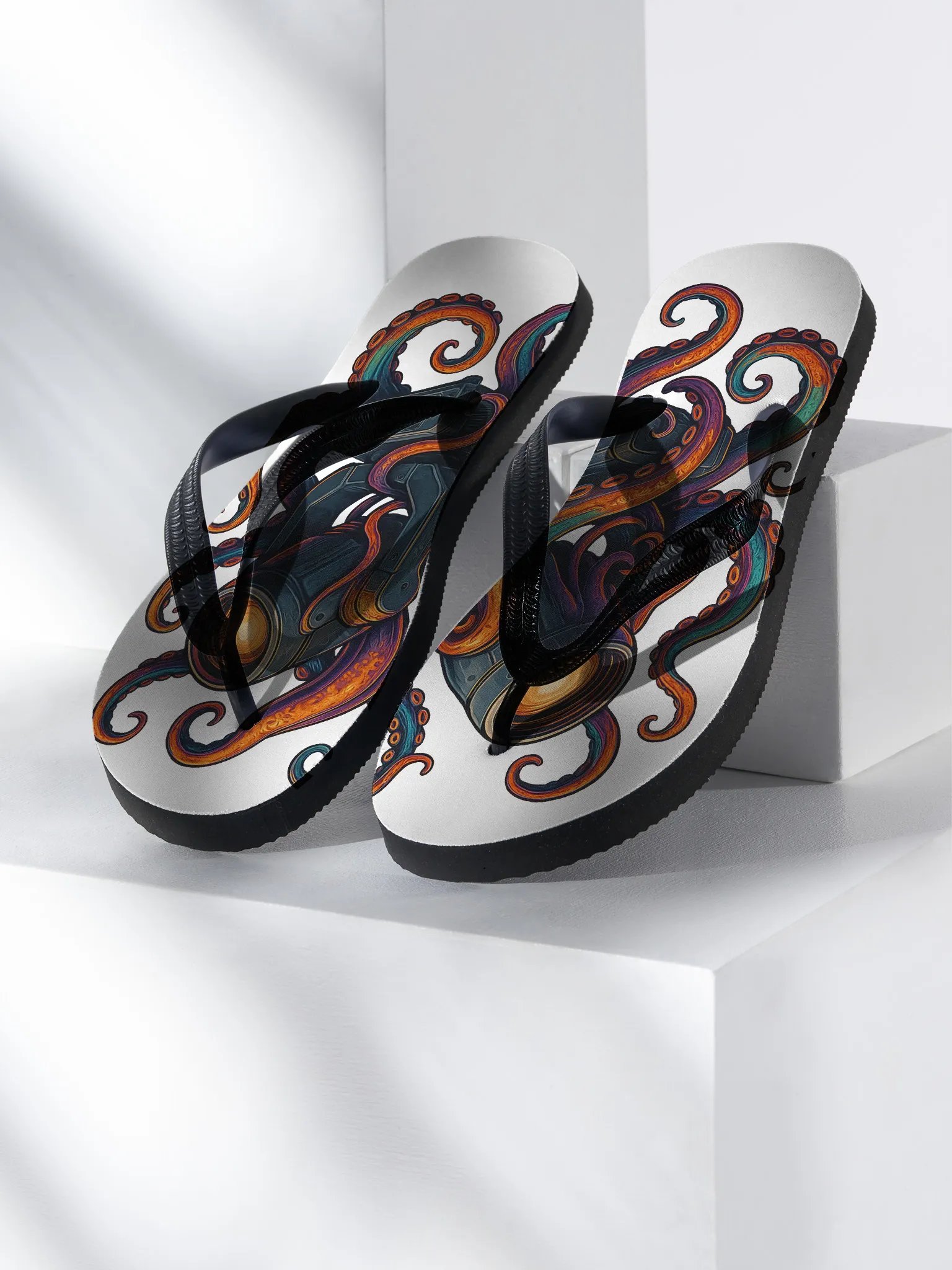 Theatrically Jerry: "Moving Head Tentacles" Flip Flops product image (2)