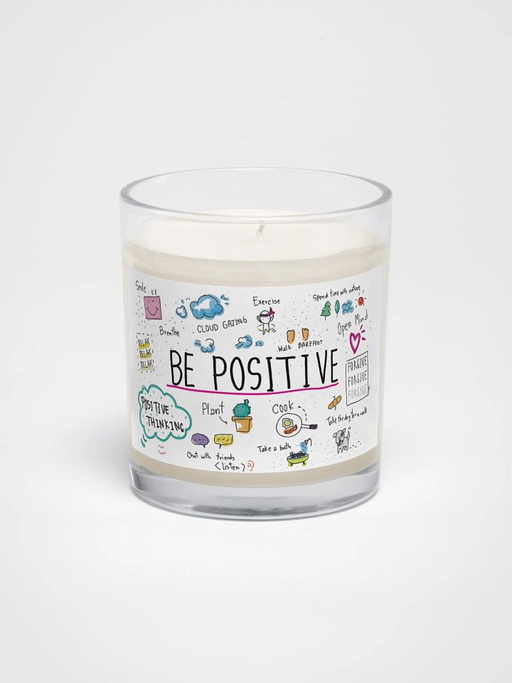 "Be Positive" Illustrated Soy Wax Candle product image (1)