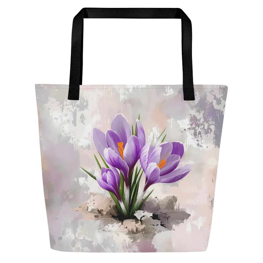 Tote Bag: Vintage Purple Crocus Flowers Floral Design product image (1)
