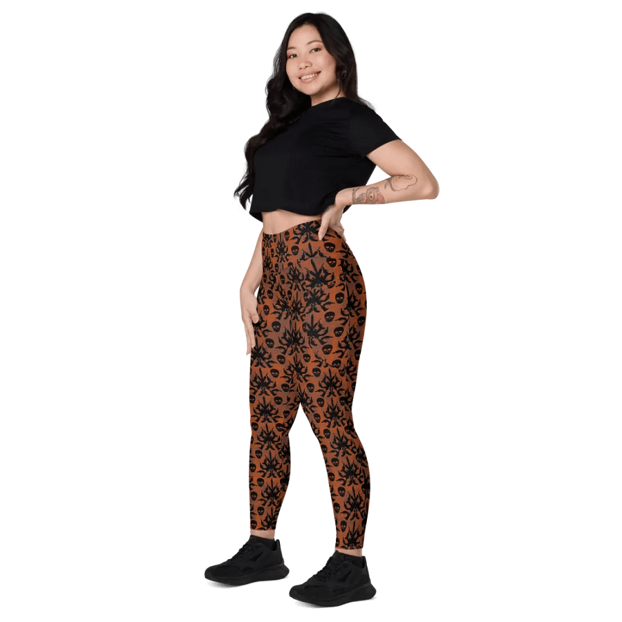 Gothic 2A High Waist Pocket Leggings - Orange product image (3)