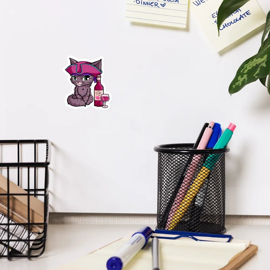 Mama Cat Wine Time Magnet product image (12)
