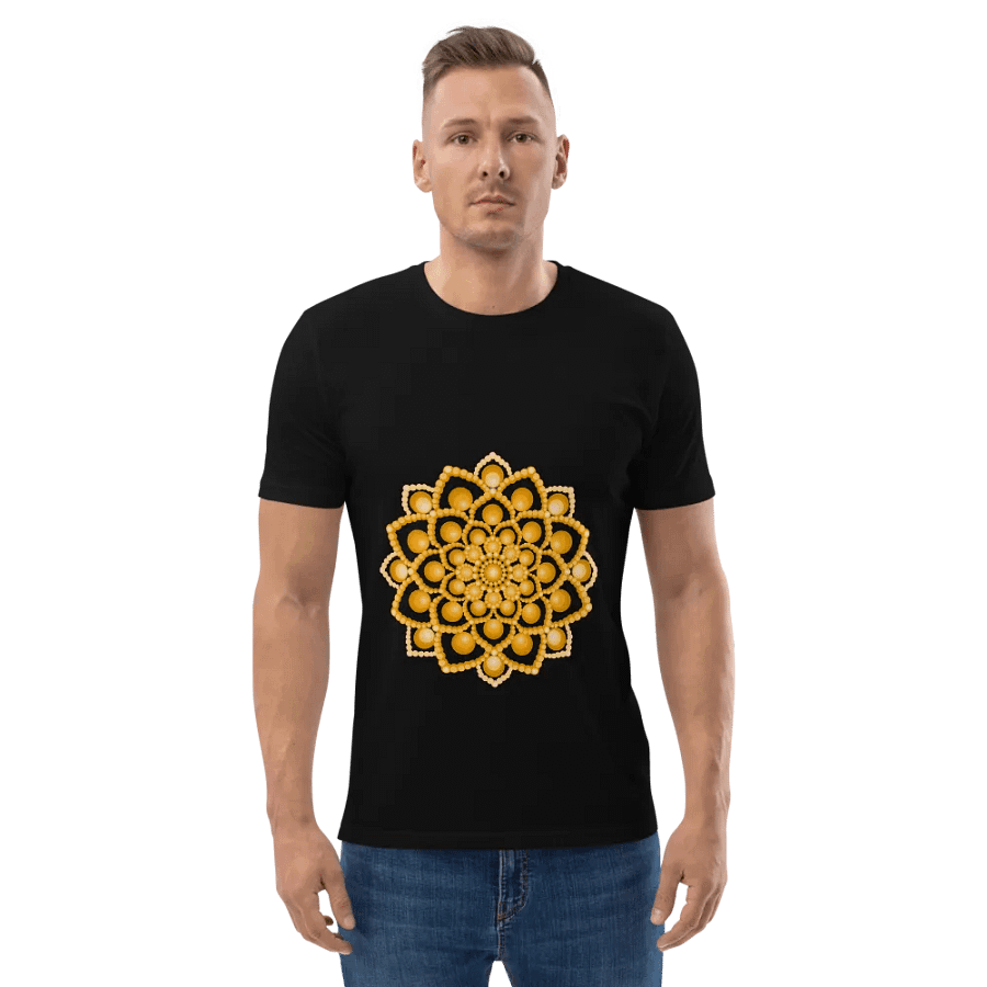Orange Flower Mandala Organic Cotton T-Shirt product image (2)