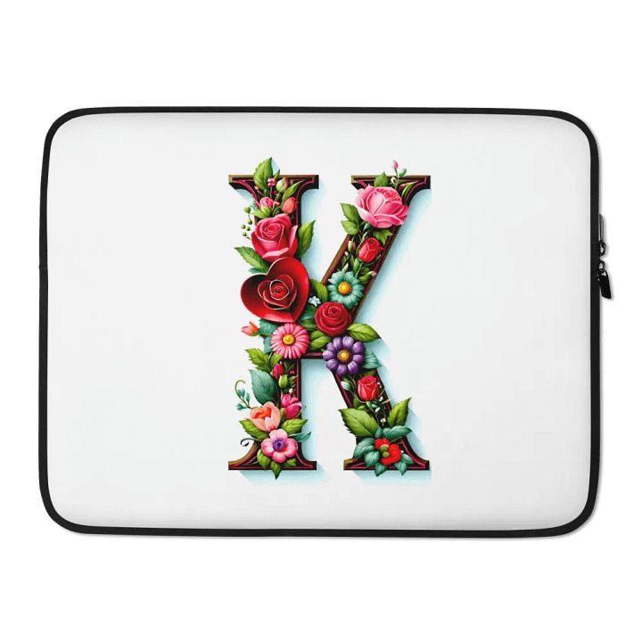 Valentine’s Monogram Letter K(2) Laptop Sleeve product image (2)