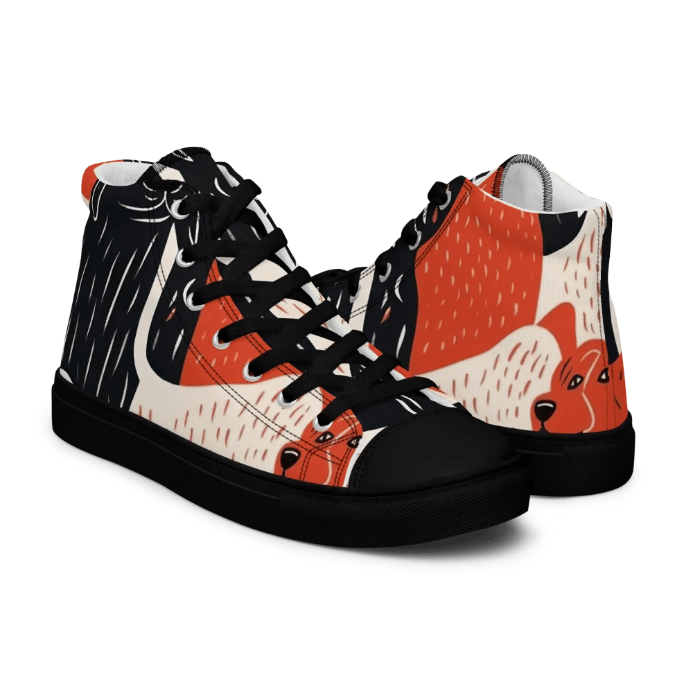 'Puppy Love' Printed Men's High Top Canvas Shoes product image (7)