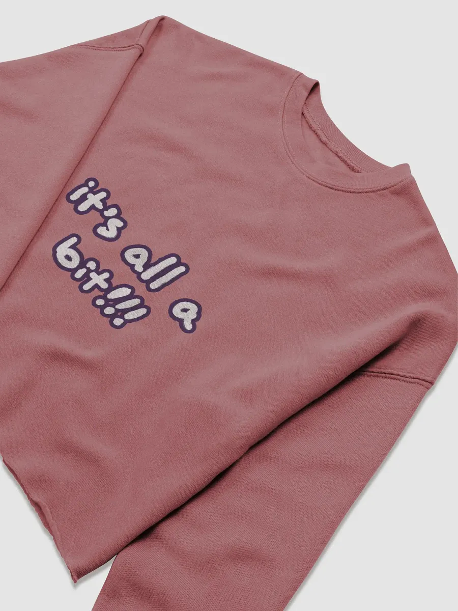 “It’s all a bit!!!” (sm. lined design, #432A54) Women's Fleece Crop Sweatshirt product image (29)