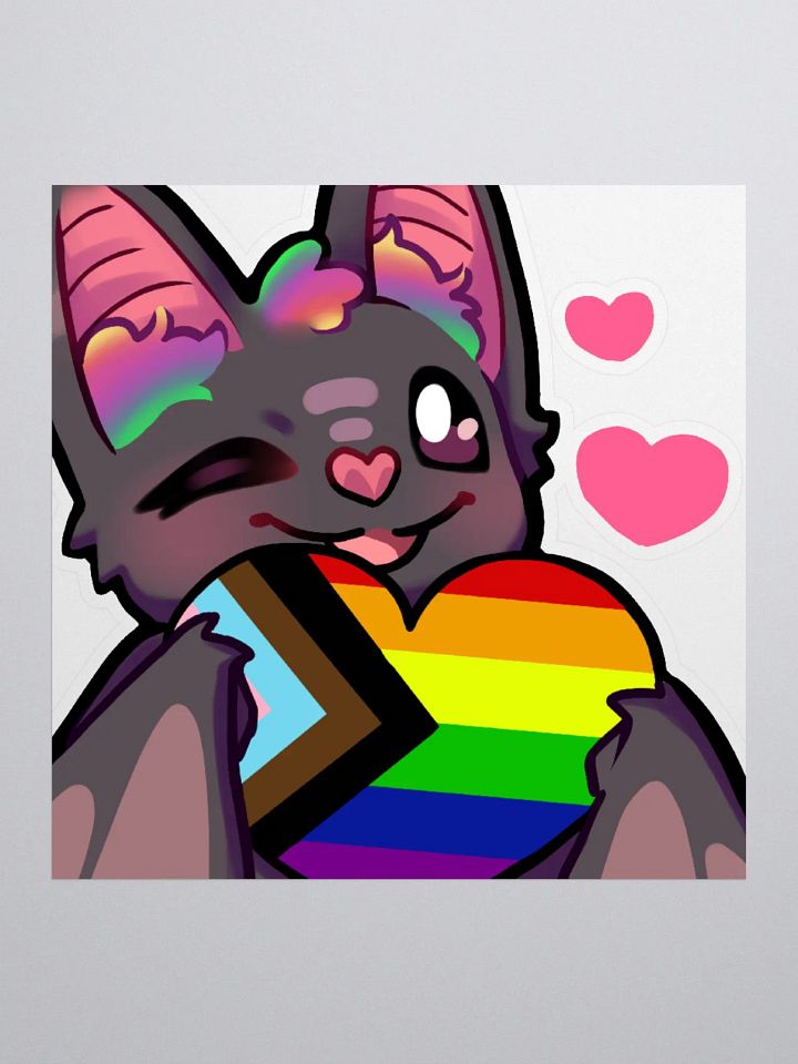 Zwill Pride Heart Bat Sticker product image (1)