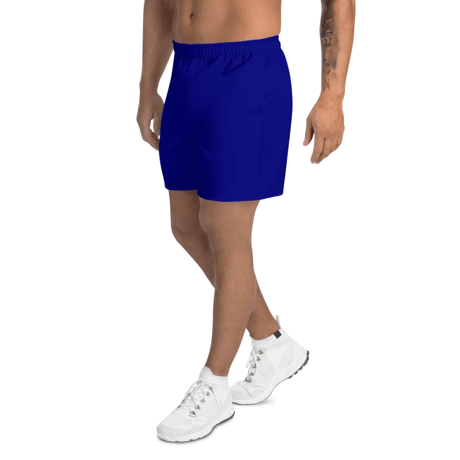 Plain Color Navy Blue Athletic Long Shorts product image (3)